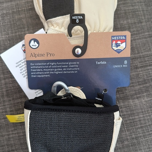 HESTRA Tarfala Gloves - ski/snowboard gloves- charcoal and cream goat leather - Picture 4 of 5